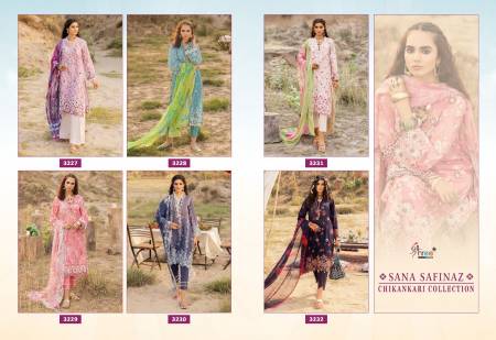 Sana Safinaz Chikankri Collection By Shrees Fab  Lawn Cotton Pakistani Suits